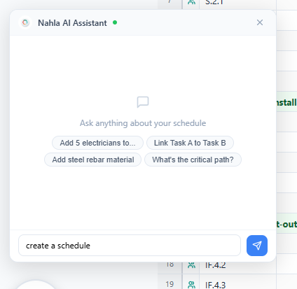 AI Chat Assistant — talk to your schedule in natural language