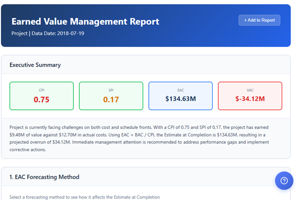 Understanding the Earned Value Management Report